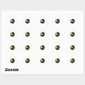 Gouden libel in zwarte cirkel sticker (Vel)