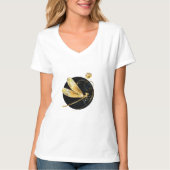 Gouden libel in zwarte cirkel t-shirt (Voorkant)