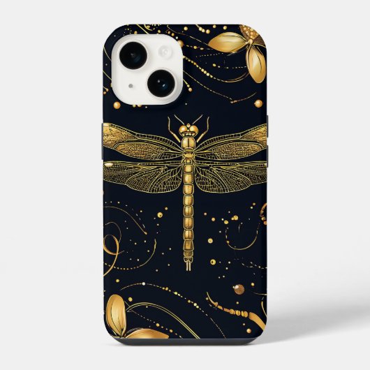 Gouden libel iPhone hoesje (Achterkant)