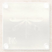 Gouden Libel Monogram Glas Onderzetter (Achterkant)