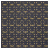 Gouden libel patroon - donker stof (Swatch)