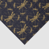 Gouden libel patroon - donker tissuepapier (Detail)