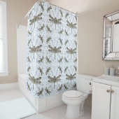 Gouden libel patroon - licht douchegordijn (In situ)