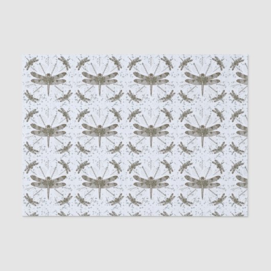 Gouden libel patroon - licht tissuepapier (Voorkant)