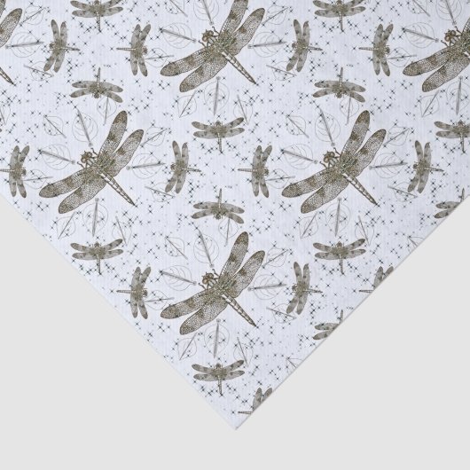 Gouden libel patroon - licht tissuepapier (Detail)