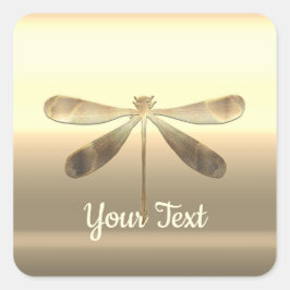 Gouden Libel Vierkante Sticker