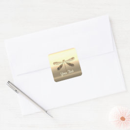 Gouden Libel Vierkante Sticker
