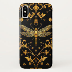 Gouden Libelle Bloemversiering Case-Mate iPhone Case