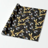 Gouden Libellen Cadeaupapier (Uitgerold)