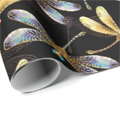 Gouden Libellen Cadeaupapier (Rol Hoek)