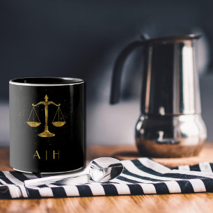 Gouden Libra-sterrenbeeldontwerp – Gepersonaliseer Tweekleurige Koffiemok