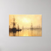 Gouden licht op de historische haven van Boston Canvas Afdruk (Voorkant)
