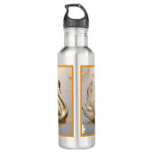 Gouden licht op het water waterfles  (Achterkant)