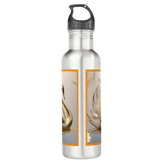 Gouden licht op het water waterfles  (Achterkant)