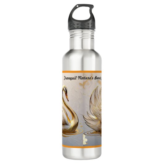 Gouden licht op het water waterfles (Voorkant)