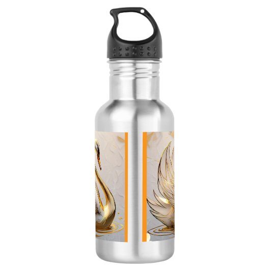 Gouden licht op het water waterfles  (Achterkant)