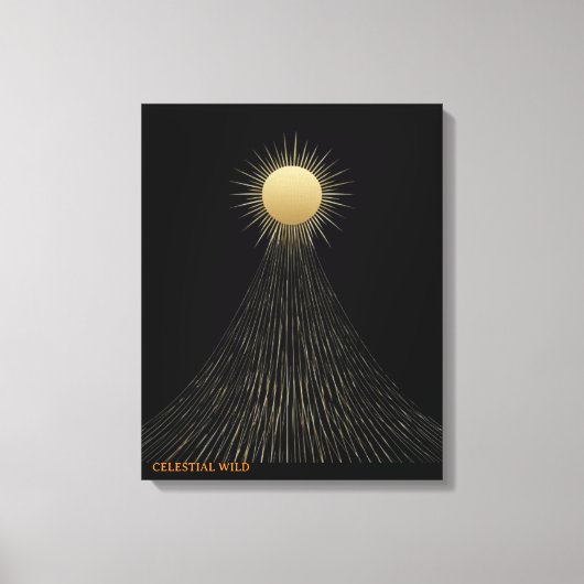 Gouden Licht Pad Hemelse Kunst Canvas Cadeau Afdruk (Voorkant)