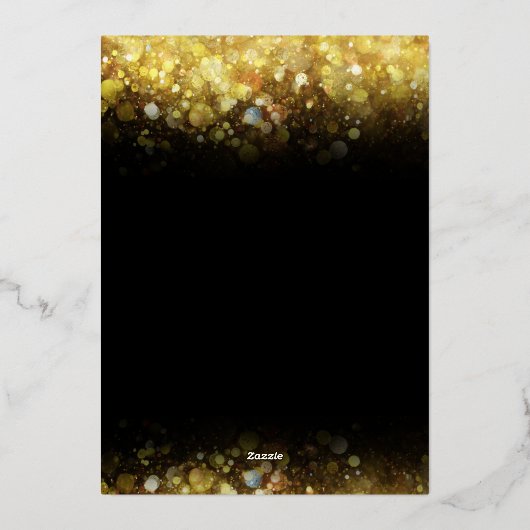 Gouden Licht Sprankelend 50ste Bruiloft Jubileum Folie Uitnodiging (Achterkant)