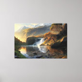 Gouden Licht Waterval Canvas Afdruk (Voorkant)