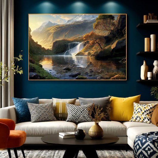 Gouden Licht Waterval Poster