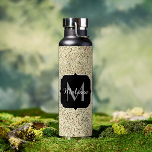 Gouden licht zachte nepschittertjes Monogram Waterfles