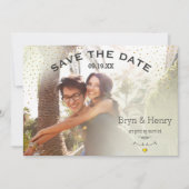 Gouden Lichteffecten Typografie Foto Bewaar de Dat Kaart (Voorkant)