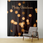 Gouden lichten bokeh Kerst foto booth achtergrond Wandkleed (In situ)