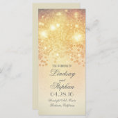 Gouden Lichten Glamour Vintage bruiloft programma' Programmakaart (Voorkant / Achterkant)