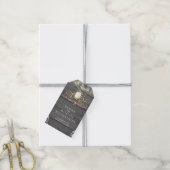 Gouden Lichten Mason Jar Rustieke Houten Bruiloft Cadeaulabel (Met Touw)
