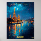 Gouden Lichten van Bangkok - Wat Arun Reflecties Poster (Voorkant)