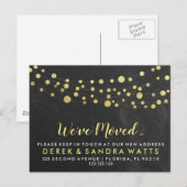 gouden lichten We hebben verplaatst Nieuw adres Aankondigingskaart (Voorkant / Achterkant)