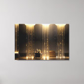 Gouden Lichtgordijn Canvas Afdruk (Voorkant)