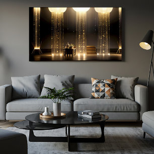 Gouden Lichtgordijn Poster
