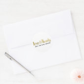 Gouden Liefde & Dank Vet Dikke Script Bedankt Ronde Sticker (Envelop)