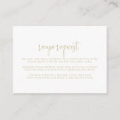 Gouden liefde fancy script bruiloft recept verzoek informatiekaartje (Voorkant)