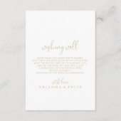 Gouden Liefde Fancy Script Bruiloft Wishing Well Informatiekaartje (Voorkant)