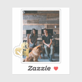 Gouden Liefde Hart Foto Gepersonaliseerd Sticker