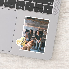 Gouden Liefde Hart Foto Gepersonaliseerd Sticker