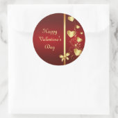 Gouden Liefde Harten en Bloemen Ronde Sticker (Tas)