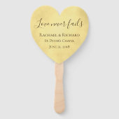 Gouden liefde nooit mislukt bruiloft handwaaier (Voorkant)