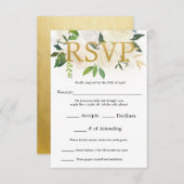 Gouden Liefde RSVP Kaartje (Voorkant / Achterkant)