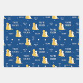 Gouden Liefde Wrapping Papier Set van 3 Inpakpapier Vel (Voorkant)