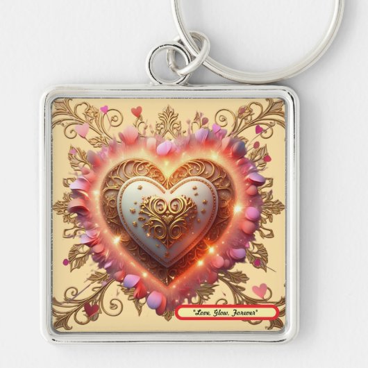 "Gouden Liefdesaura" Sleutelhanger (Voorkant)