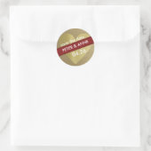 gouden liefdesbruiloft ronde sticker (Tas)