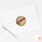 gouden liefdesbruiloft ronde sticker (Envelop)