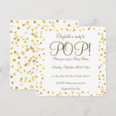 Gouden Liefdesharten Baby Shower staat op het punt Kaart (Voorkant / Achterkant)