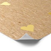 Gouden liefdesharten Baby Shower Welkomstbord Poster (Hoek)