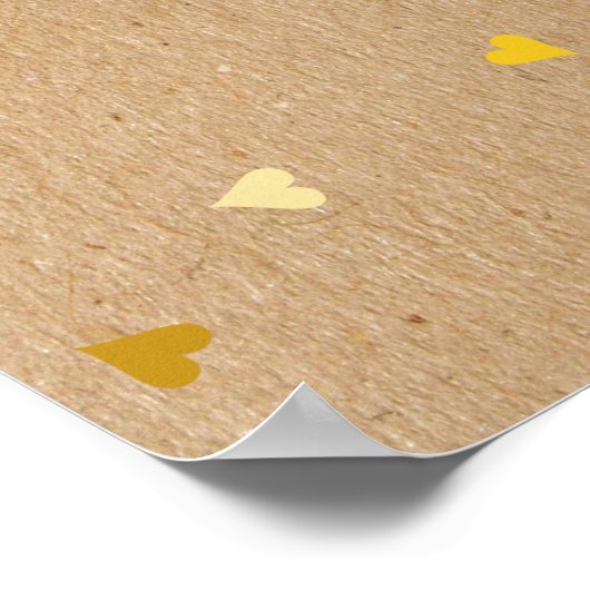 Gouden Liefdesharten Baby Strooien Boho Welkomstbo Poster (Hoek)