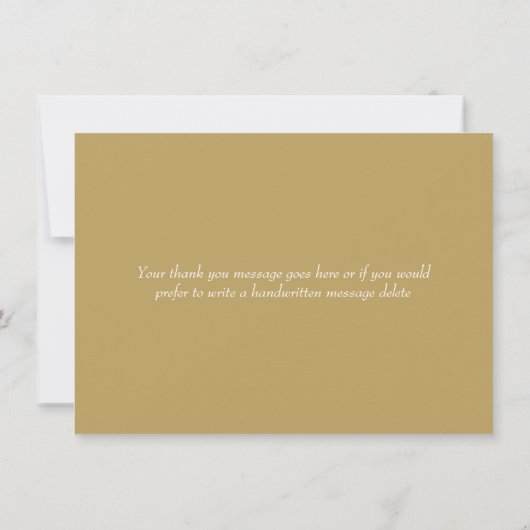 Gouden liefdesharten confetti elegante script beda bedankkaart (Achterkant)