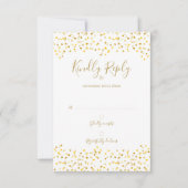 Gouden Liefdesharten Confetti Handtekening RSVP Kaartje (Voorkant)